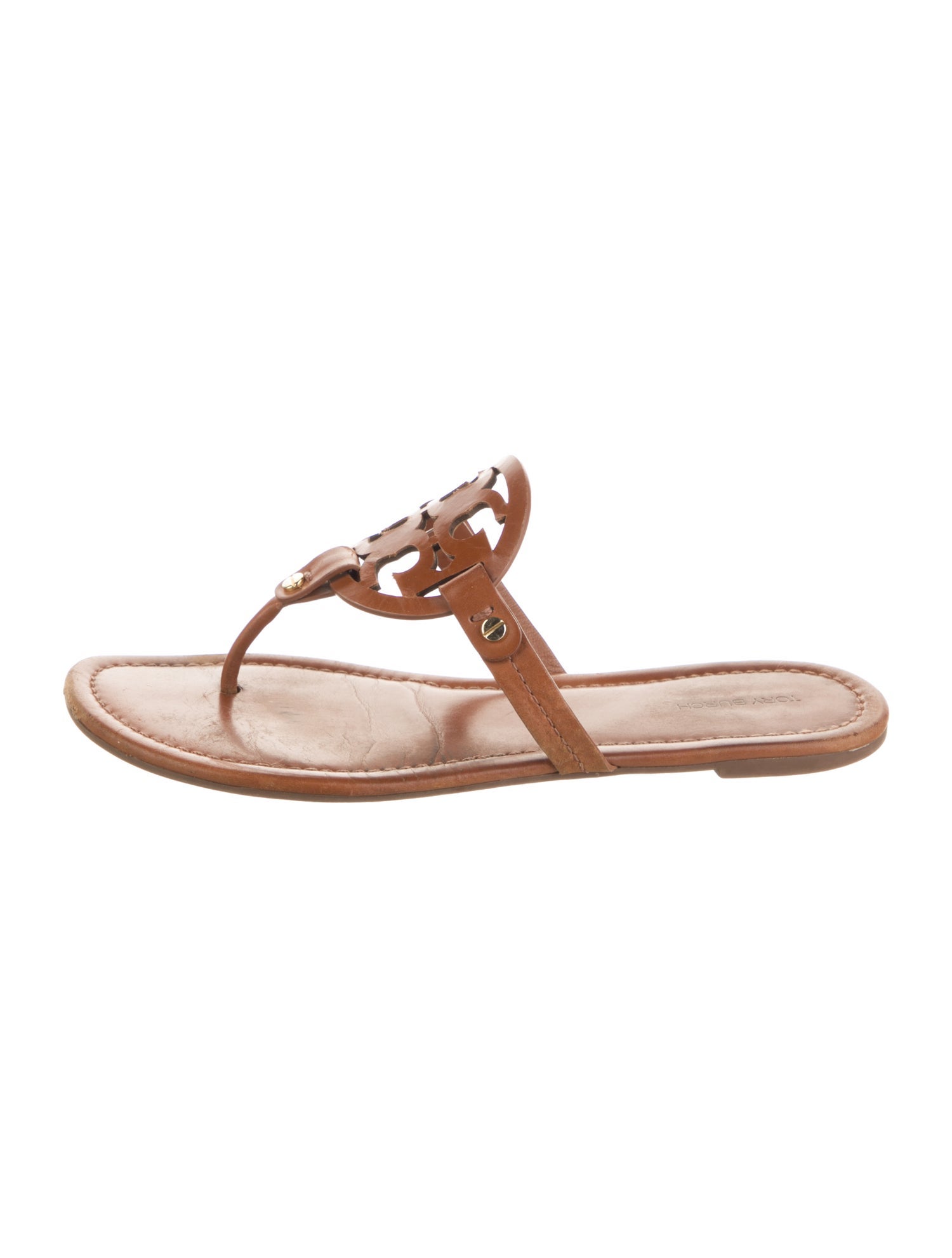 Tory Burch Signature Logo Leather Slides