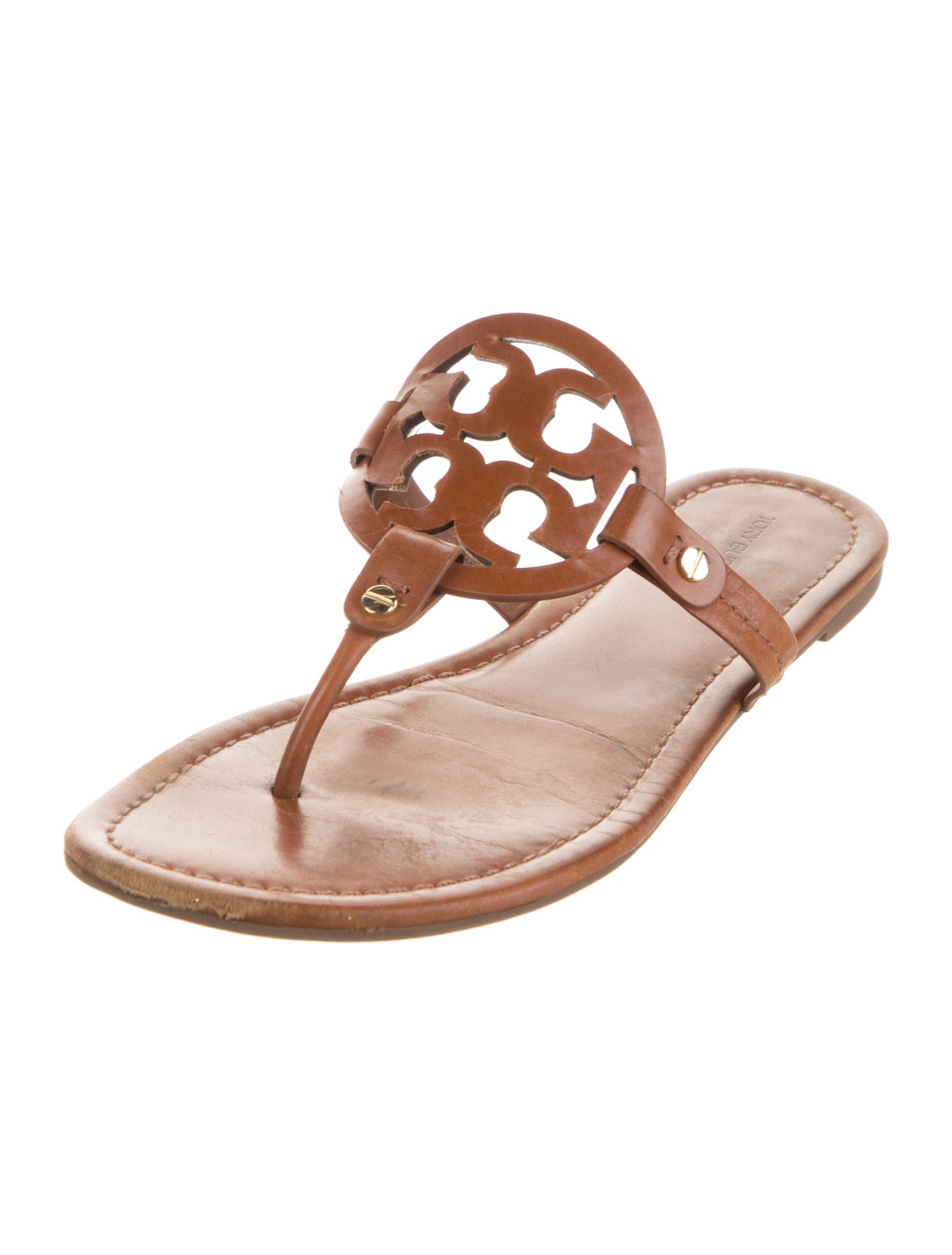 Tory Burch Signature Logo Leather Slides