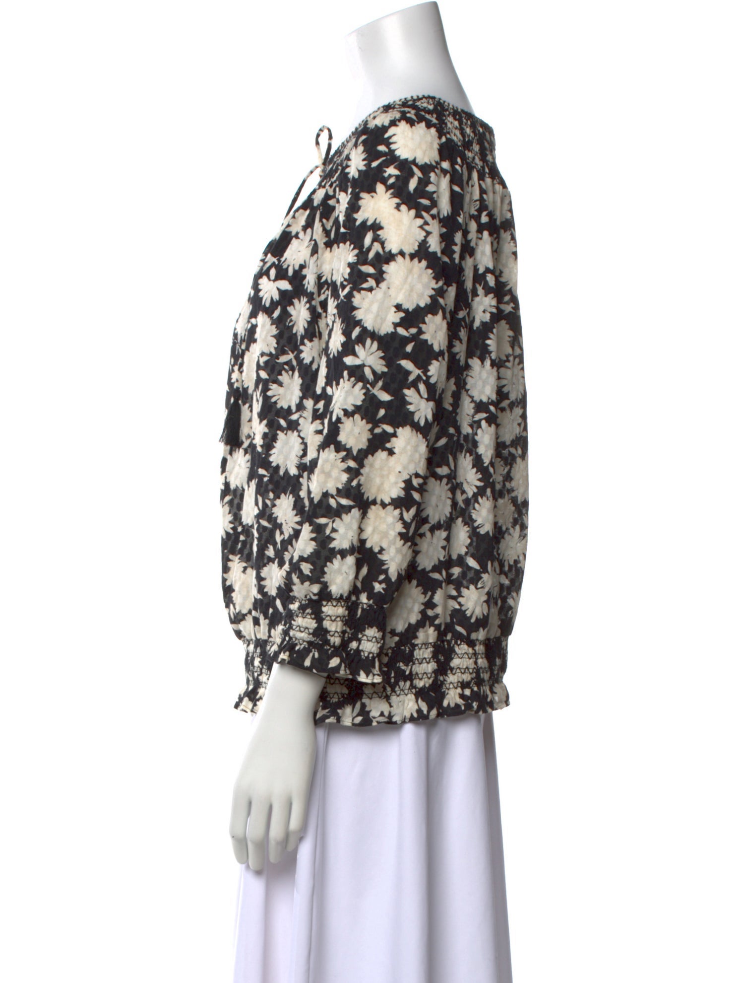 Tory Burch Floral Print V-Neck Blouse
