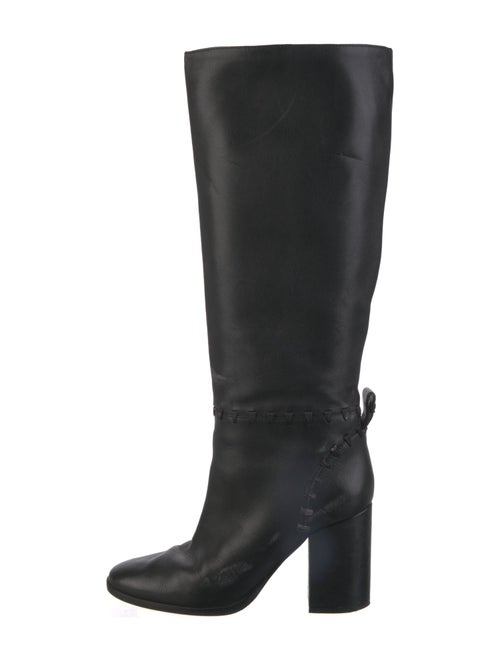 Tory Burch Leather Chain-Link Accents Riding Boots