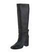 Tory Burch Leather Chain-Link Accents Riding Boots