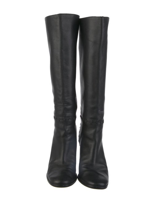 Tory Burch Leather Chain-Link Accents Riding Boots