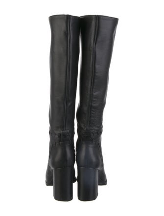 Tory Burch Leather Chain-Link Accents Riding Boots