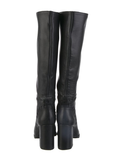 Tory Burch Leather Chain-Link Accents Riding Boots