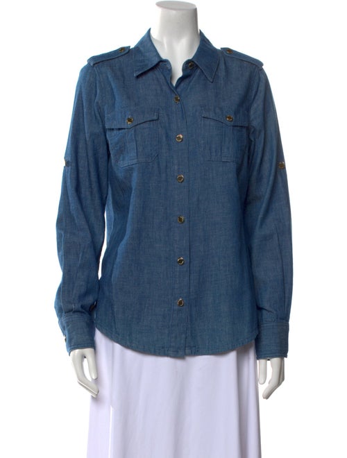 Tory Burch Long Sleeve Button-Up Top