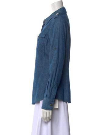 Tory Burch Long Sleeve Button-Up Top