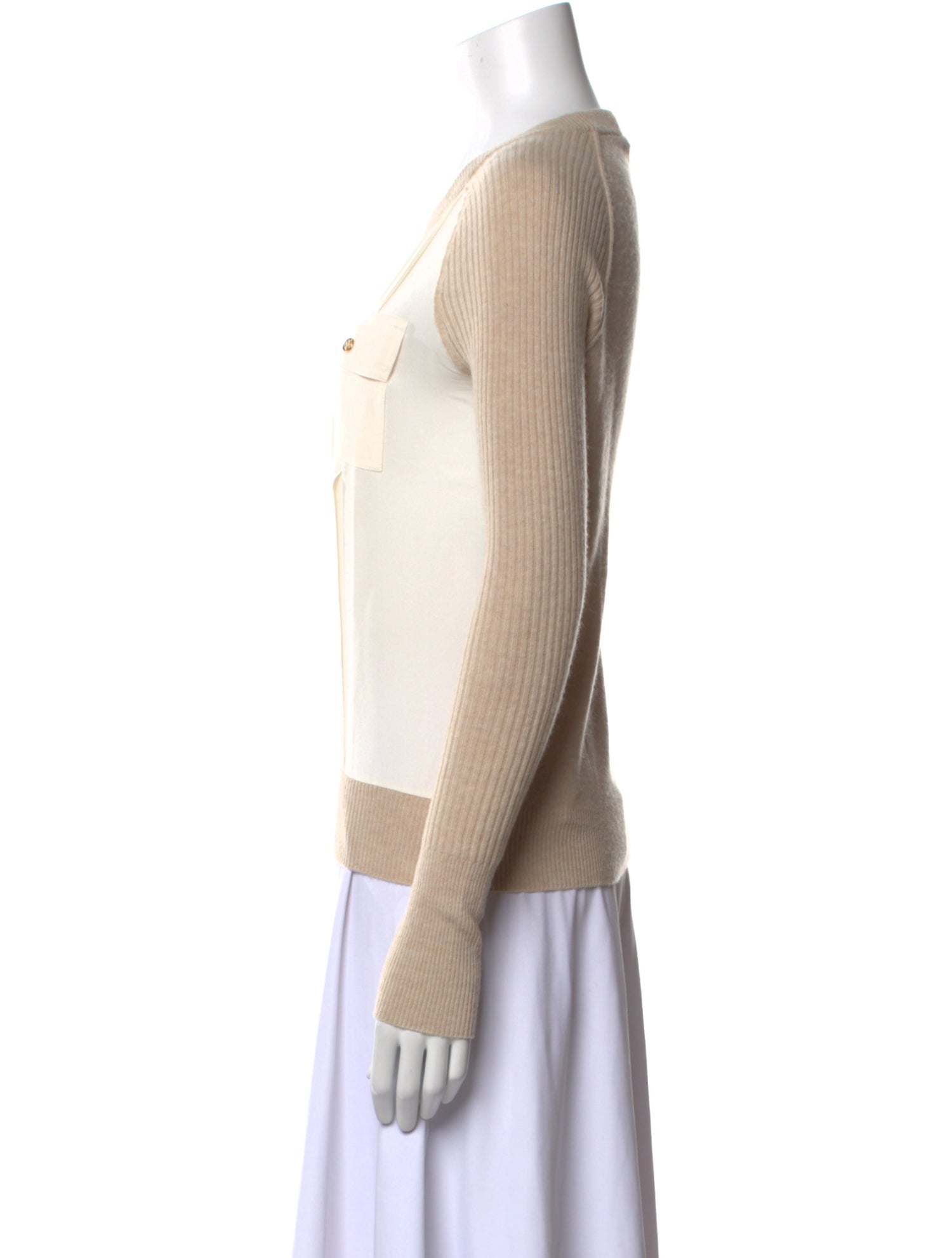 Tory Burch Cashmere Colorblock Pattern Top