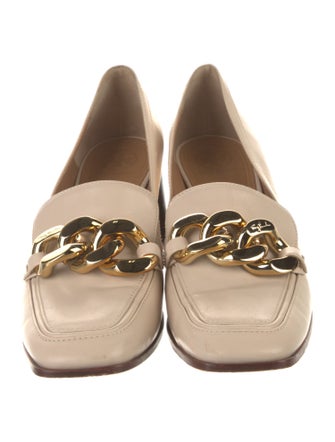 Tory Burch Leather Chain-Link Accents Pumps