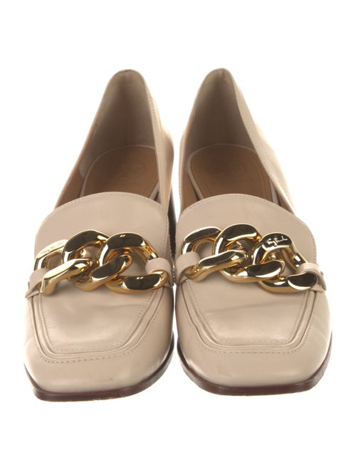 Tory Burch Leather Chain-Link Accents Pumps
