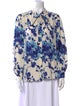 Tory Burch Silk Floral Print Button-Up Top