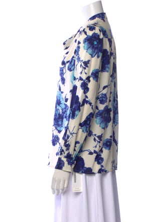 Tory Burch Silk Floral Print Button-Up Top