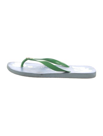 Tory Burch Rubber Floral Print Flip Flops
