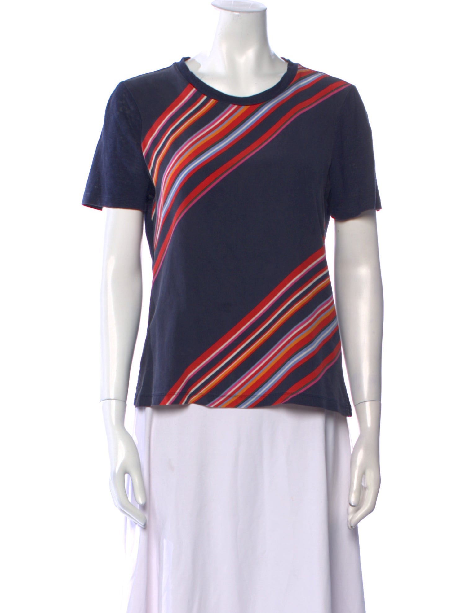 Tory Burch Linen Striped T-Shirt
