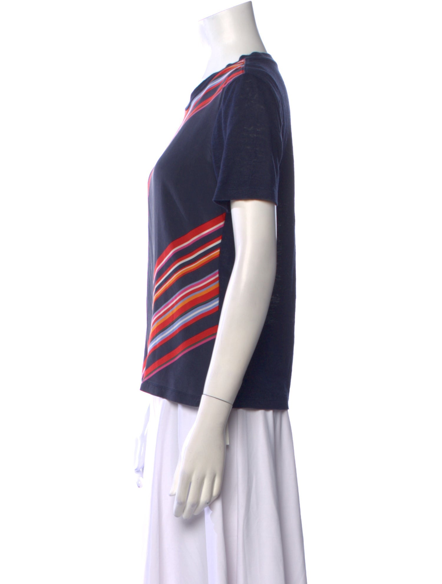 Tory Burch Linen Striped T-Shirt