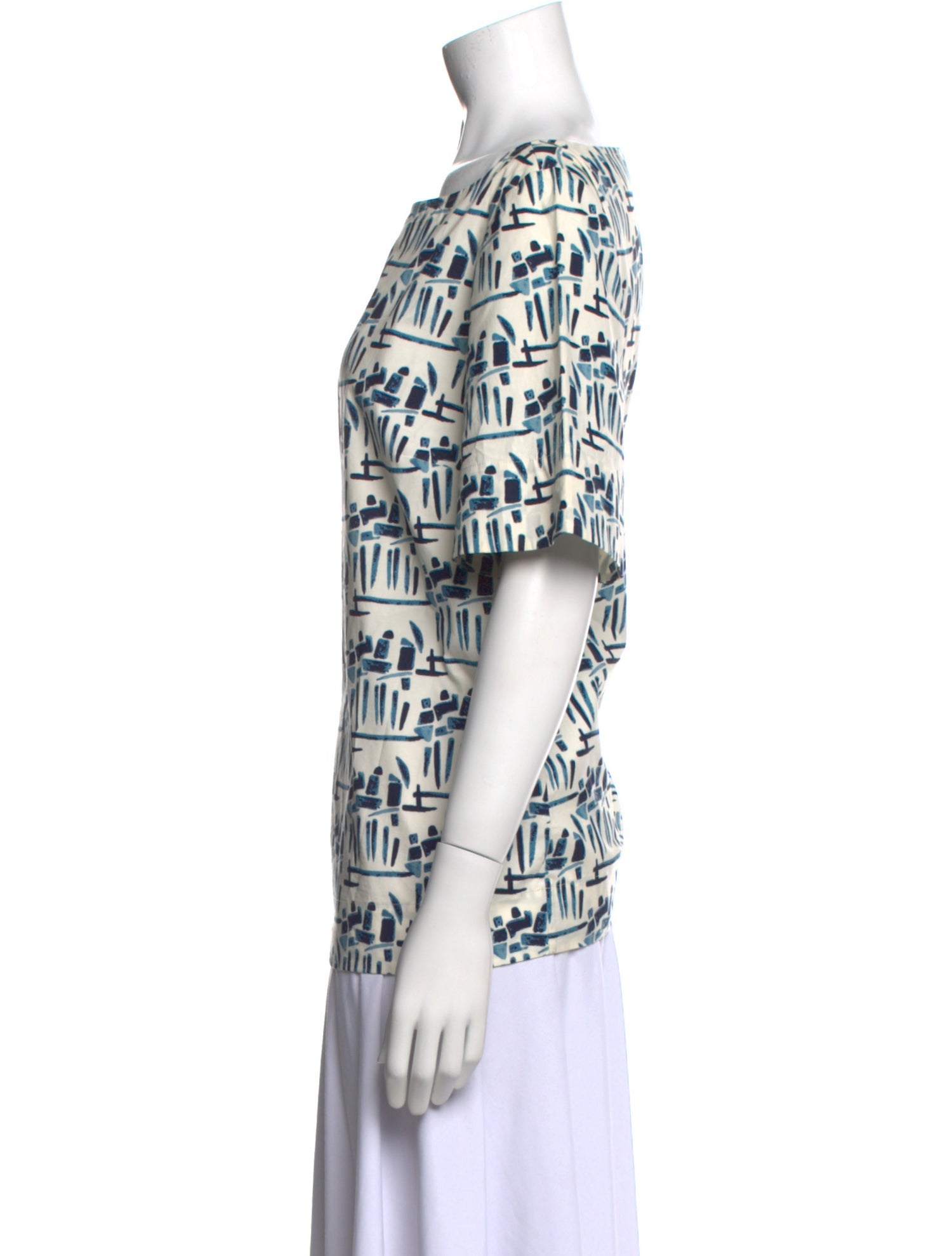 Tory Burch Printed Bateau Neckline T-Shirt