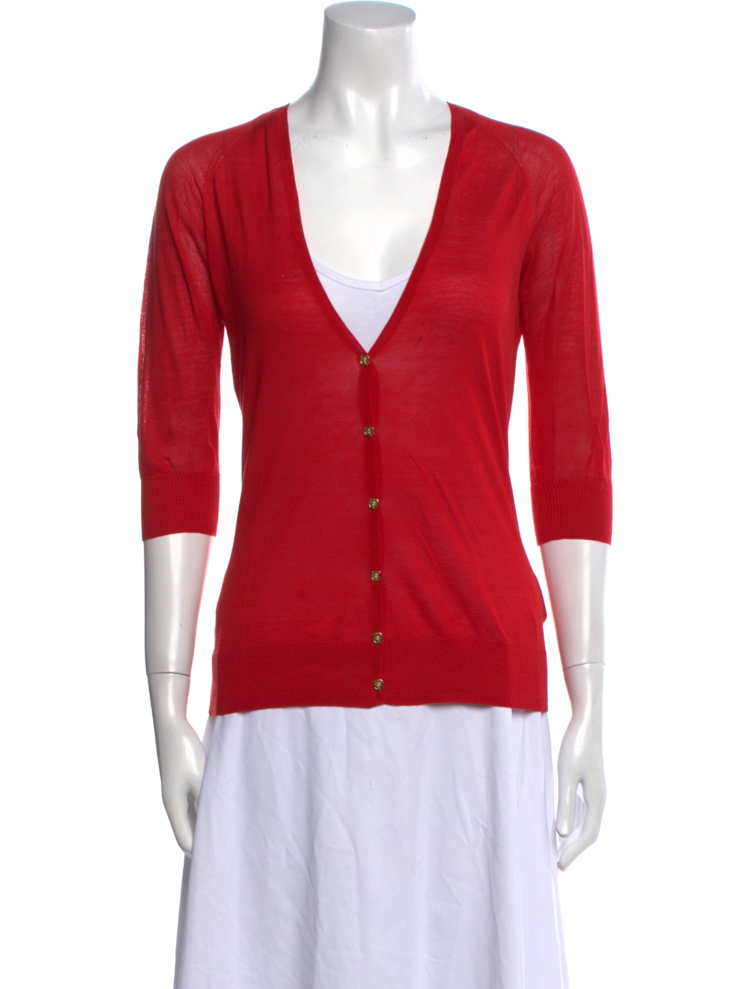 Tory Burch Silk V-Neck Sweater