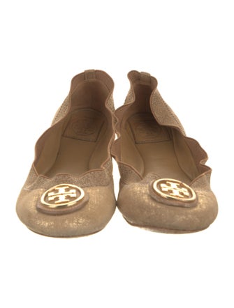 Tory Burch Floral Print Glitter Accents Ballet Flats