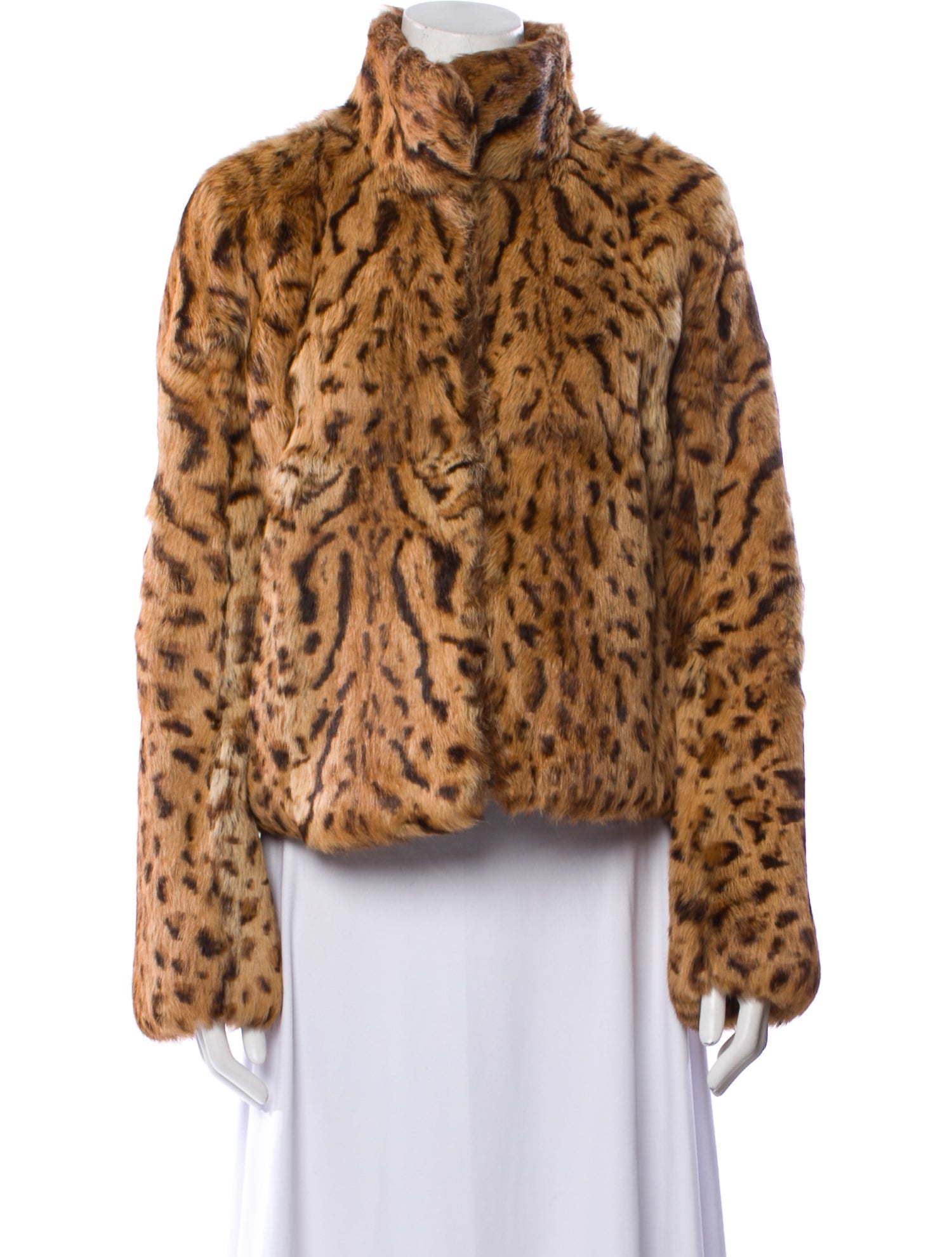 Tory Burch Animal Print Fur Jacket