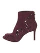 Tory Burch Suede Eyelet Trim Lace-Up Boots