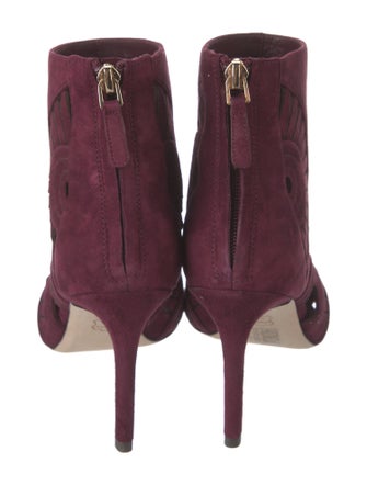 Tory Burch Suede Eyelet Trim Lace-Up Boots