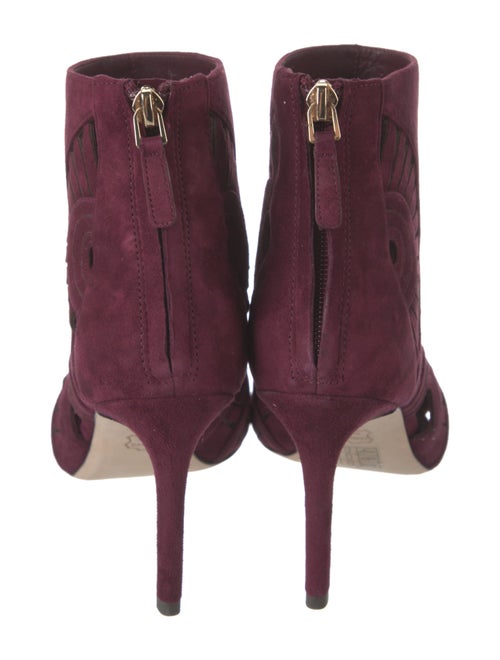 Tory Burch Suede Eyelet Trim Lace-Up Boots