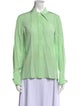 Tory Burch Silk Long Sleeve Button-Up Top
