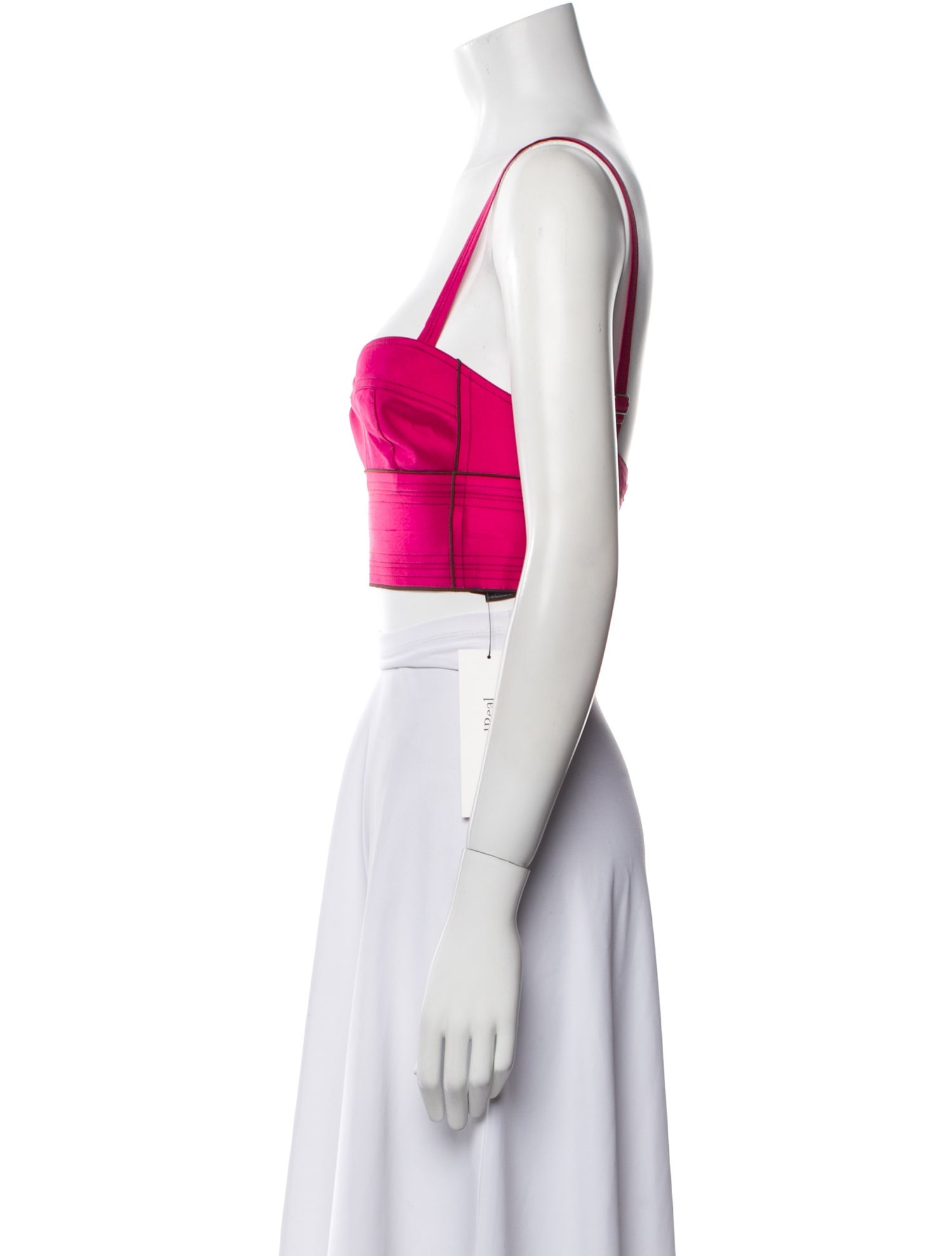 Tory Burch Silk Square Neckline Crop Top