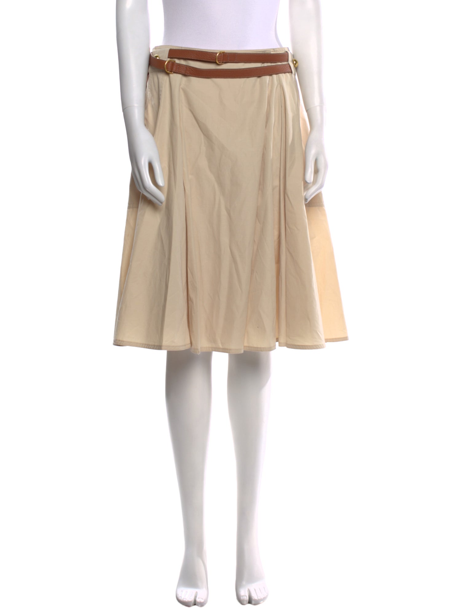 Tory Burch Pleated Accents Knee-Length Skirt