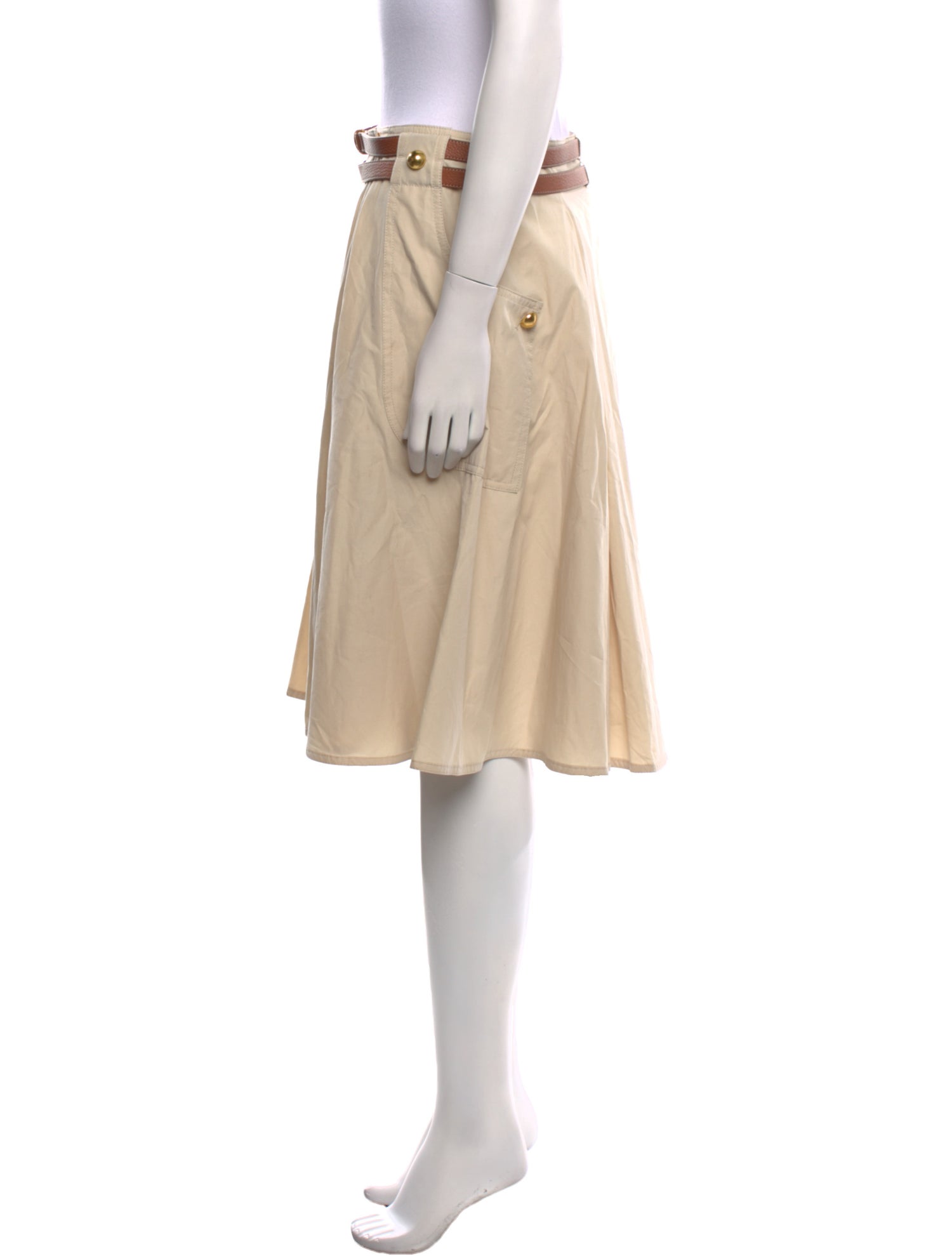 Tory Burch Pleated Accents Knee-Length Skirt