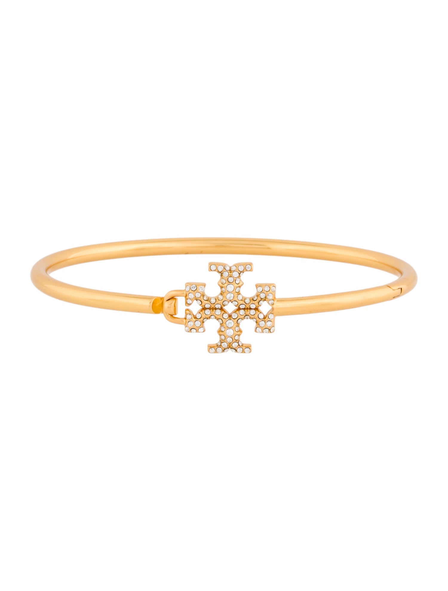 Tory Burch Crystal Pave Eleanor Hinged Bangle Bracelet