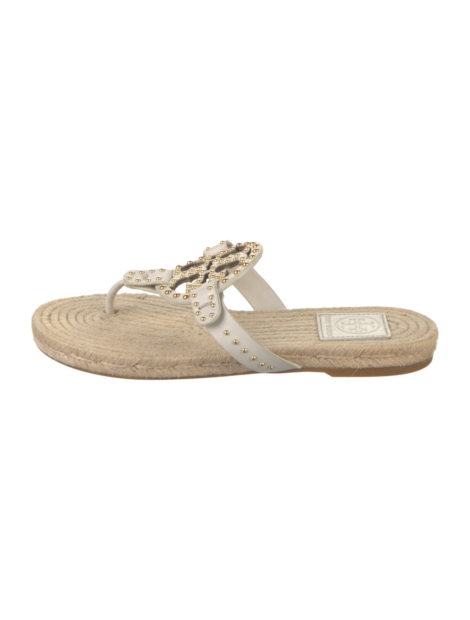 Tory Burch Leather Studded Accents Espadrilles