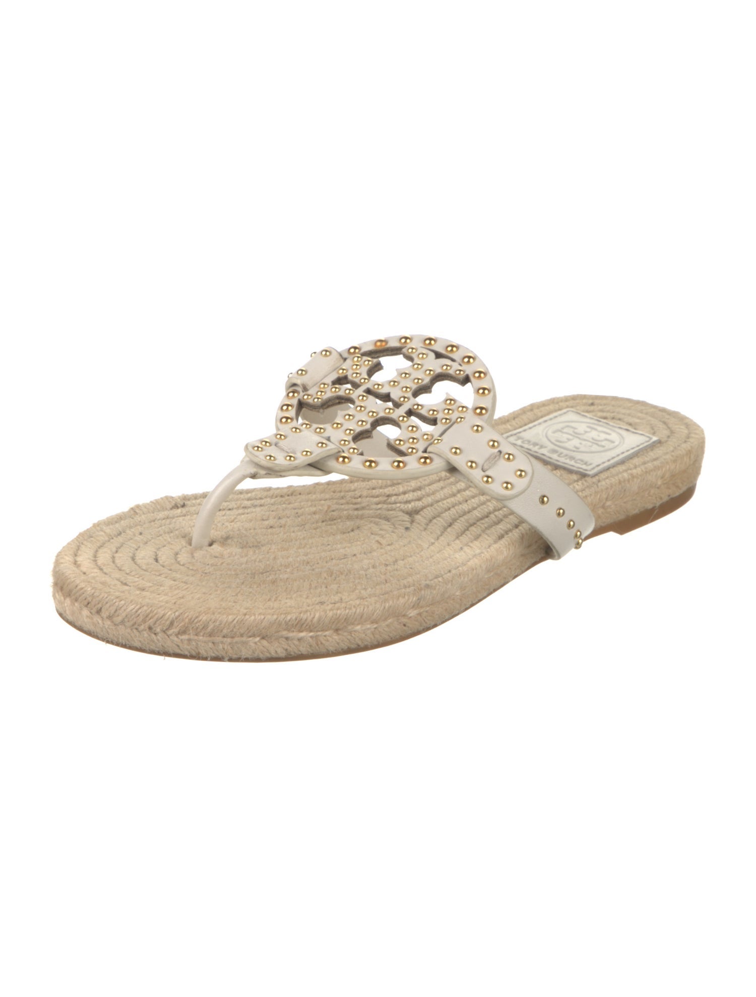 Tory Burch Leather Studded Accents Espadrilles