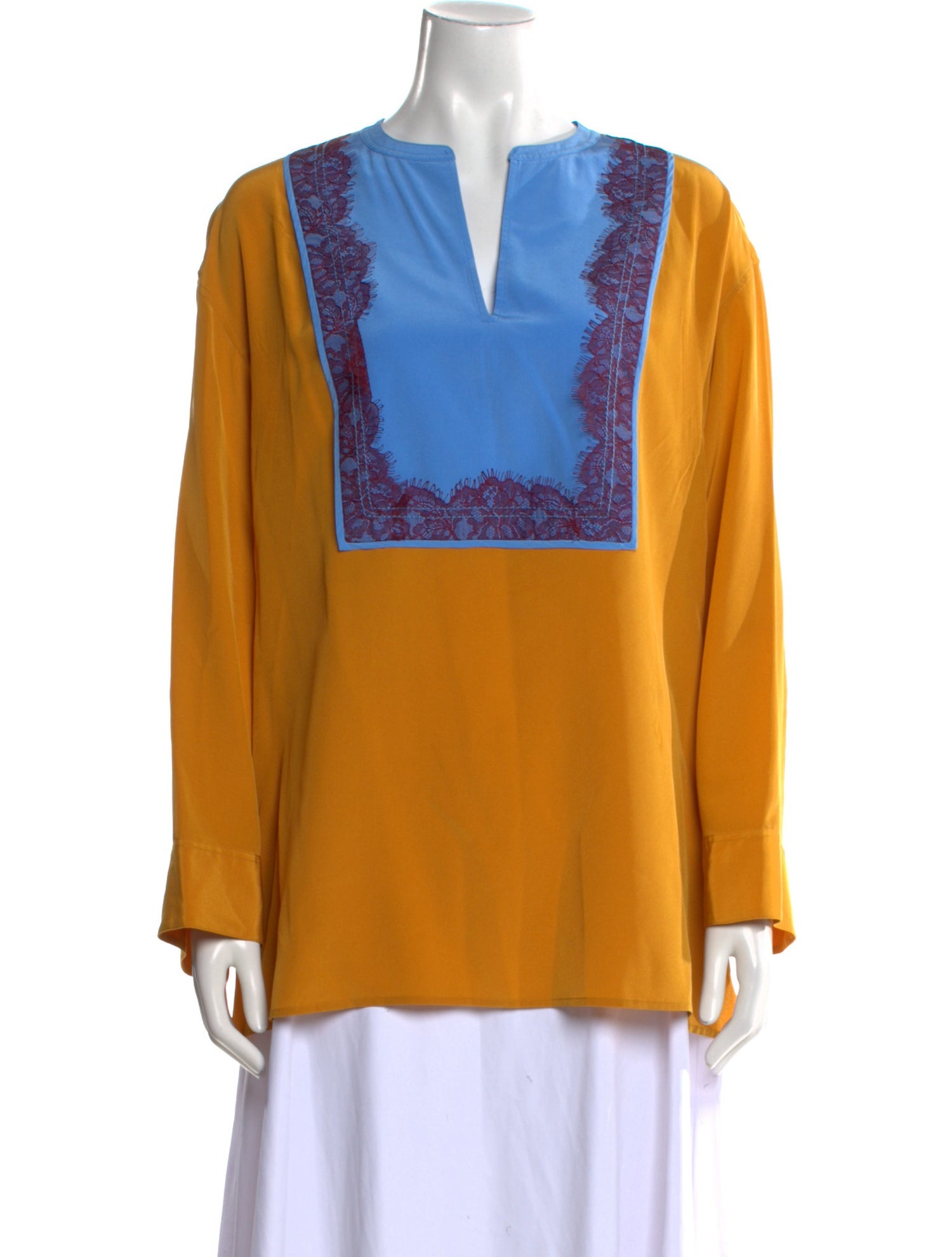 Tory Burch Lace Pattern V-Neck Tunic