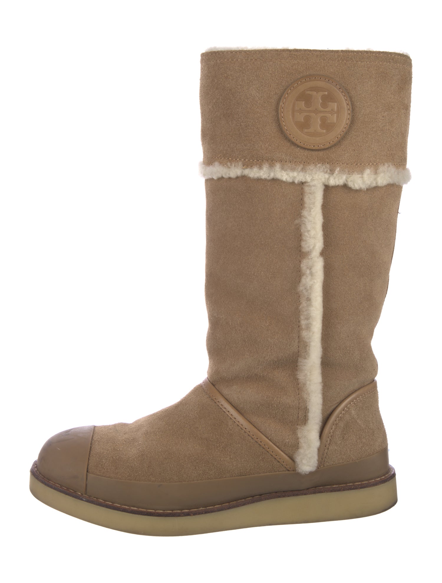 Tory Burch Suede Fur Trim Boots
