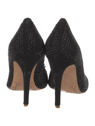 Tory Burch Suede Crystal Embellishments Pumps