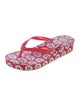 Tory Burch Rubber Floral Print Flip Flops