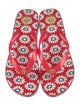 Tory Burch Rubber Floral Print Flip Flops