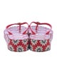 Tory Burch Rubber Floral Print Flip Flops