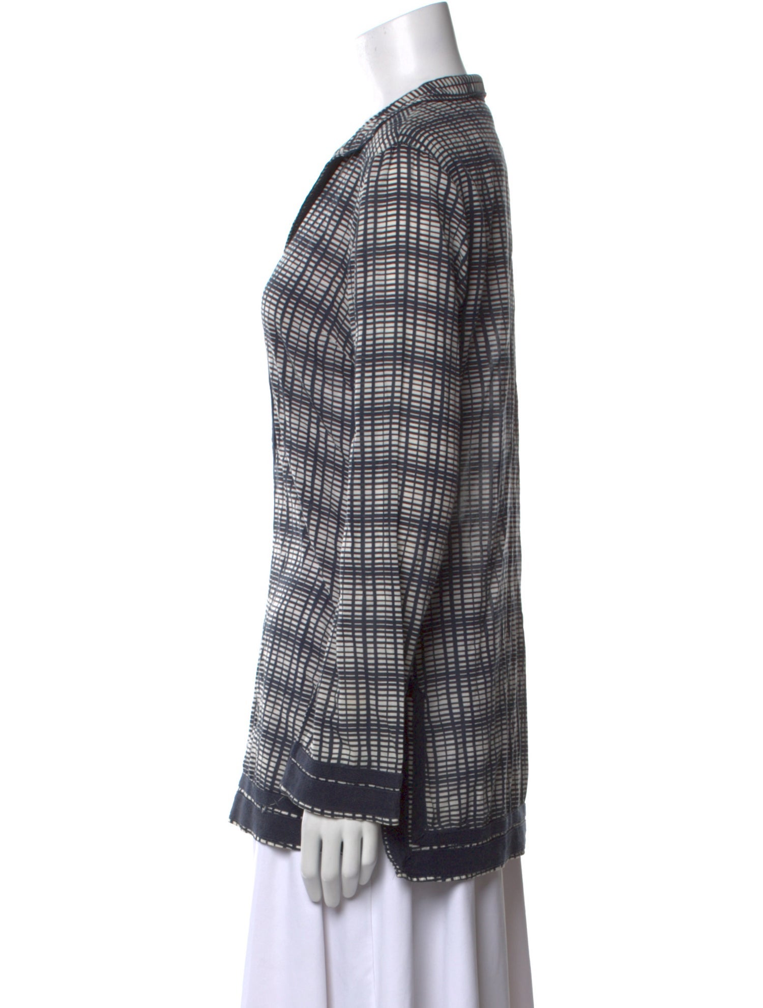 Tory Burch Plaid Print V-Neck Tunic