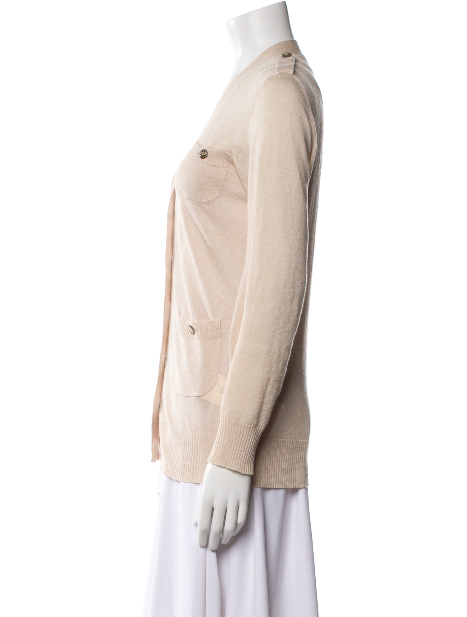 Tory Burch Linen V-Neck Sweater