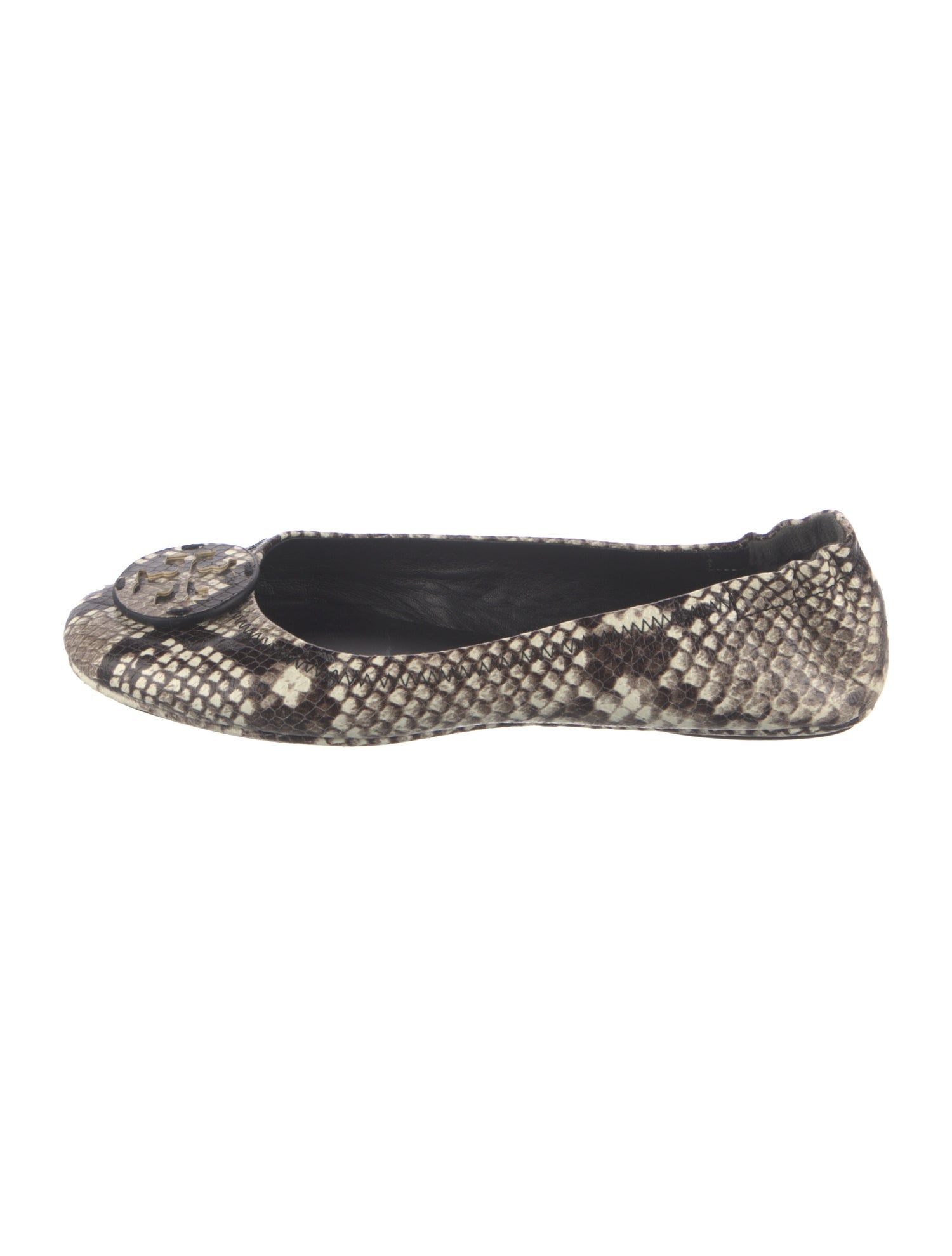 Tory Burch Leather Animal Print Ballet Flats