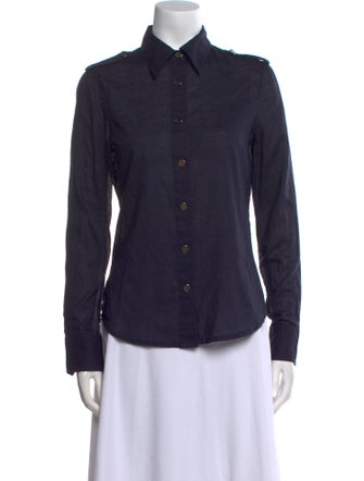 Tory Burch Long Sleeve Button-Up Top