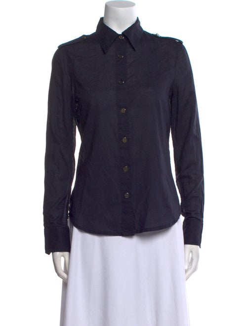 Tory Burch Long Sleeve Button-Up Top