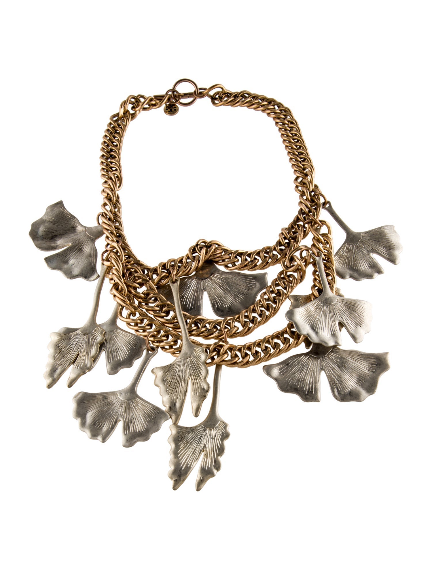 Tory Burch Ginkgo Leaf Collar Necklace