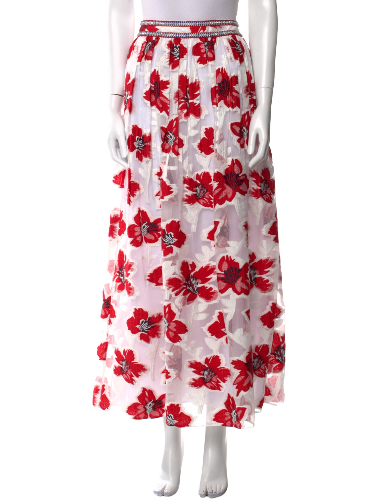 Tory Burch Floral Print Long Skirt