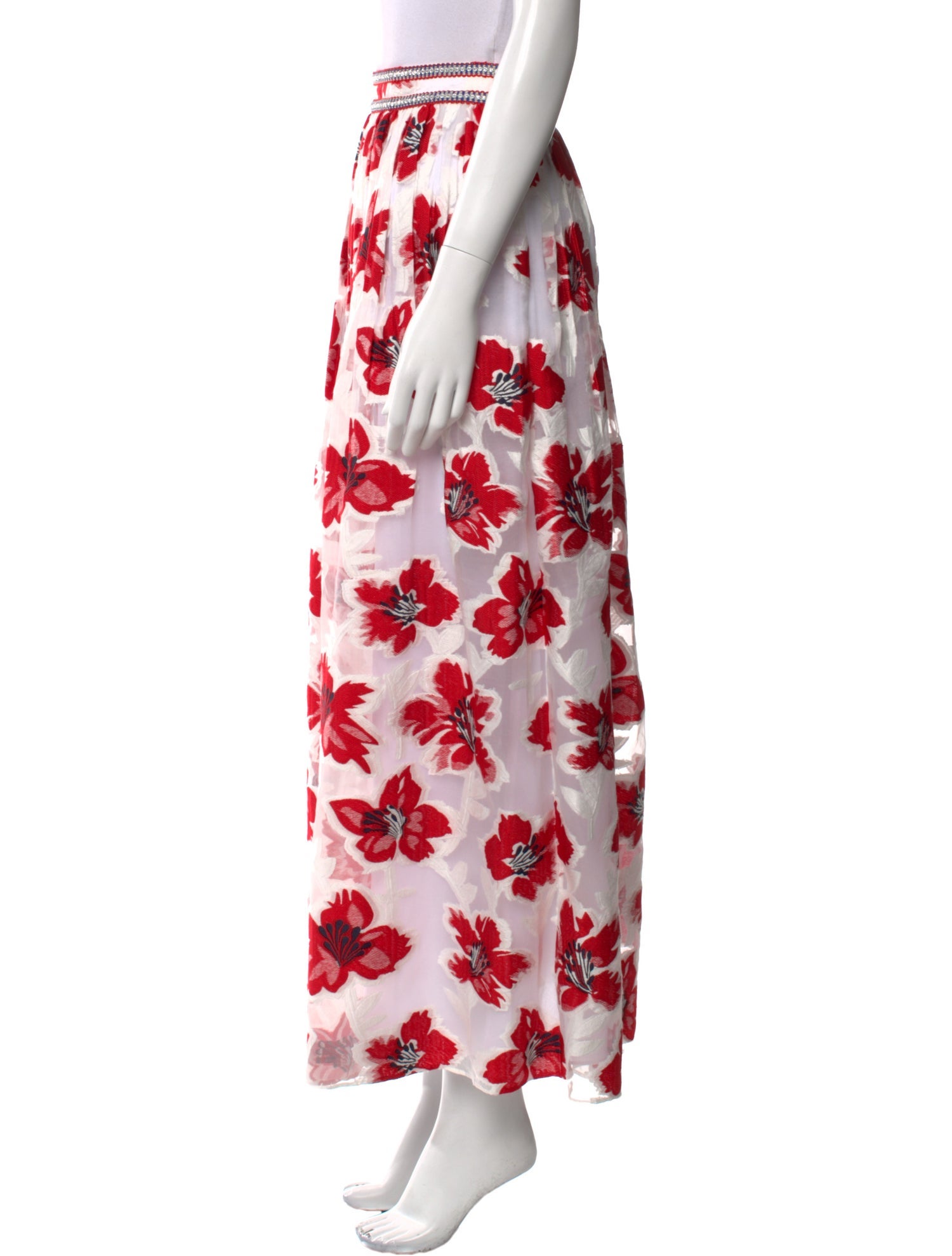 Tory Burch Floral Print Long Skirt
