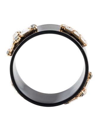 Tory Burch Crystal & Resin Manon Embellished Crest Bangle