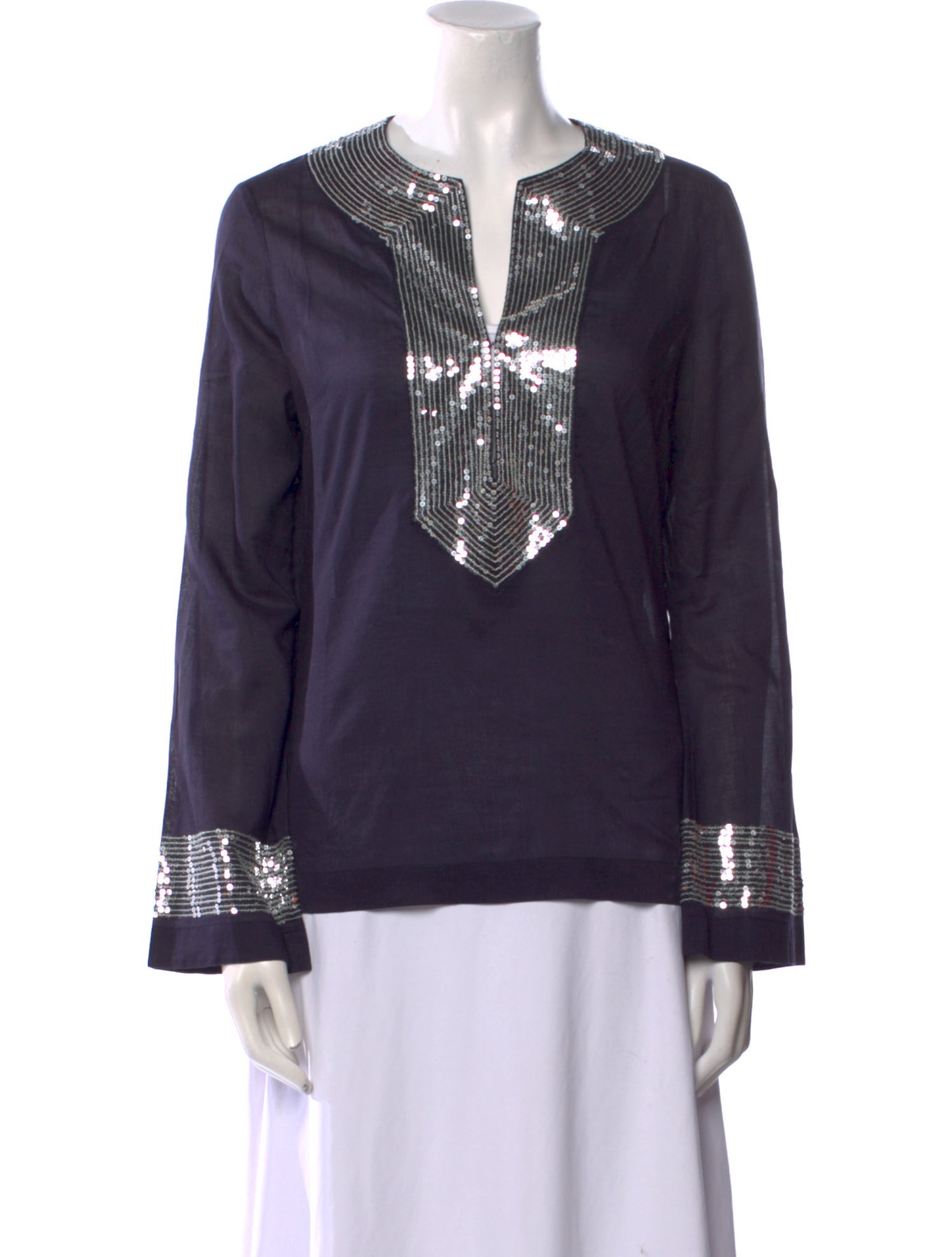 Tory Burch V-Neck Long Sleeve Tunic