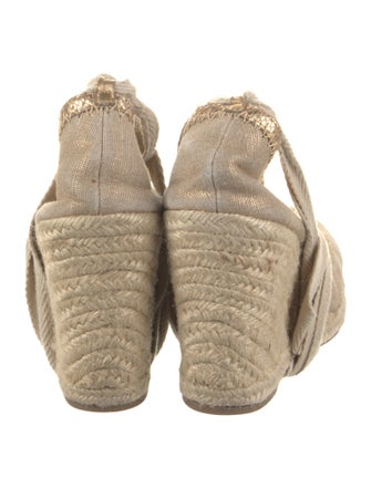 Tory Burch Canvas Leather Trim Embellishment Slingback Pumps