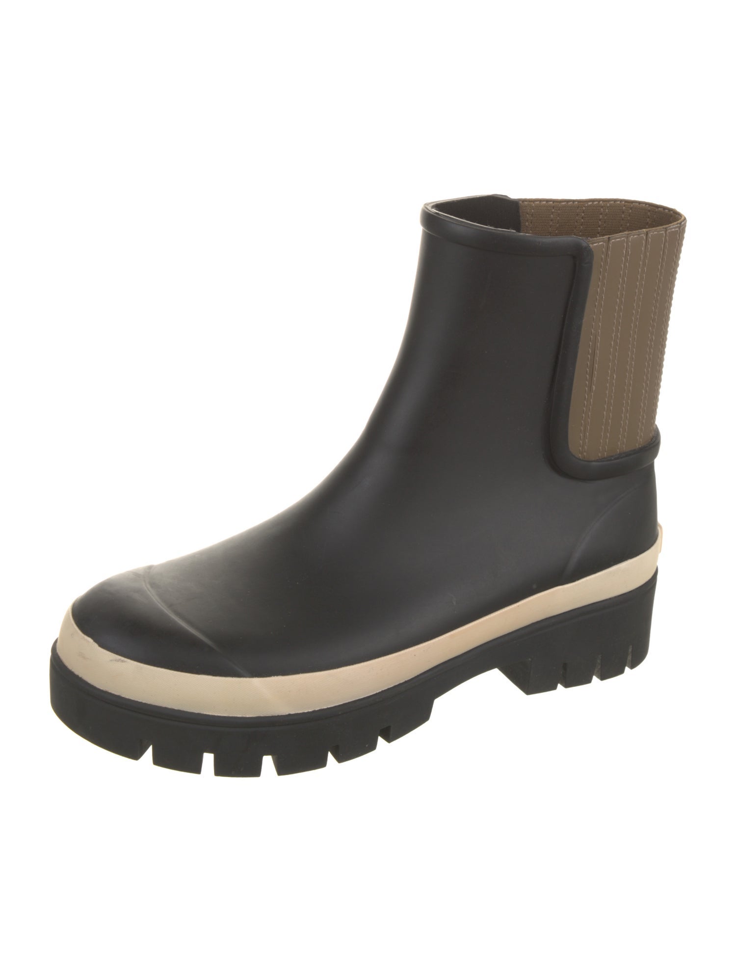 Tory Burch Rubber Colorblock Pattern Rain Boots